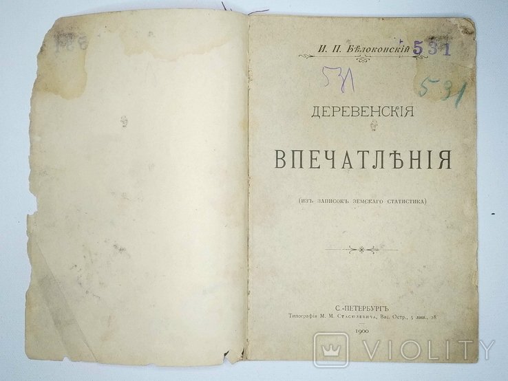 И.П. Белоконский. Деревенские впечатления
